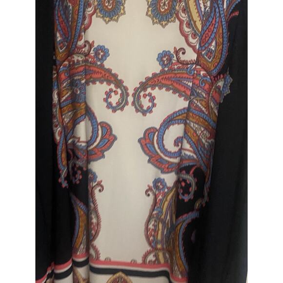 Boho Roz & Ali Women 14 Multicolor Paisley Round Neck With Decorative Collar NWT - Picture 6 of 10